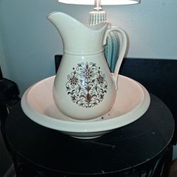 Antique  Pitcher  And Wash Bowl