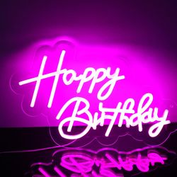 Like NEW Happy Birthday Neon LED Light Sign Wall Decor Sign for Backdrop All Birthday Party