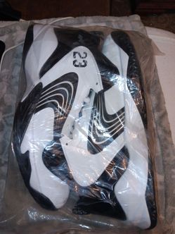 Black and white high top running shoes