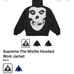 Supreme Misfits Hooded Work Jacket Black XL BRAND NEW FW Drop