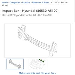 Genuine OEM Impact Bar - Hyundai (86530-A5100) 2013-2017 Hyundai Elantra GT