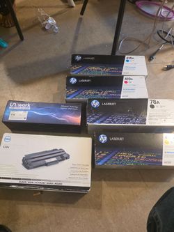 Dell black toner cartridge, razor toner cartridge, LaserJet with all4 colors