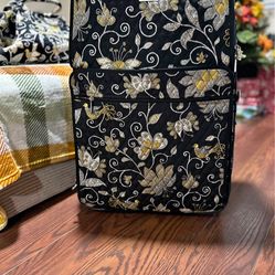 Vera Bradley Yellow Bird Vintage Rolling Suitcase & matching bag