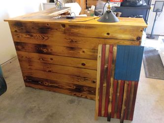 Wooden Bar and accessories