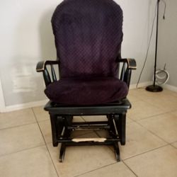 Wood Rocking Chair With Cushions.