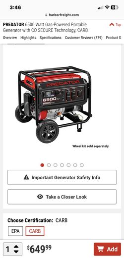 Predator 6500 Watt Generator