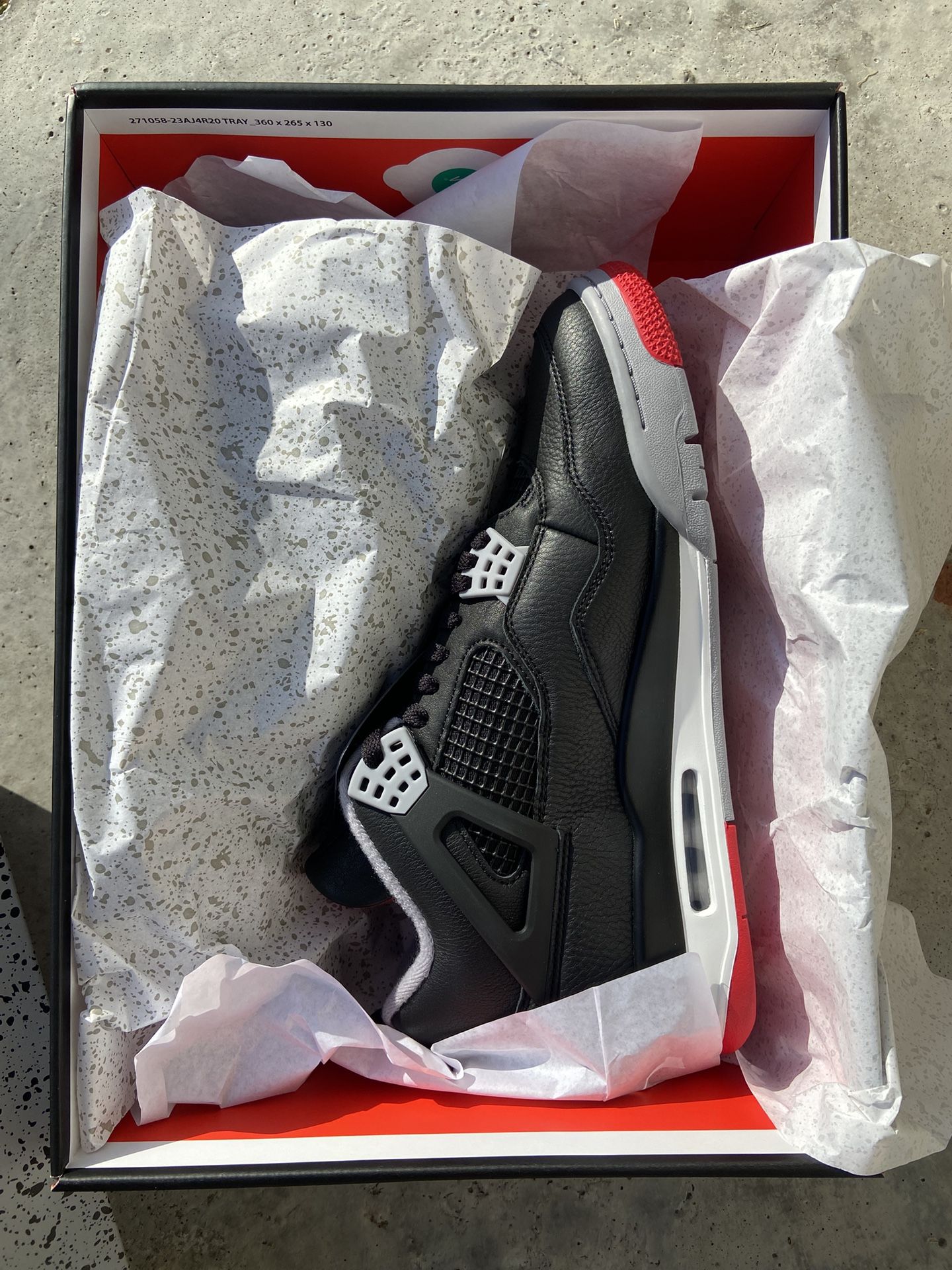 Nike Air Jordan 4 Bred Reimagined Black Red Size 12