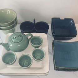 $5 Per Piece 15 Piece Teapot Set with Serving Platters, Plates and Bowl Set All For $75