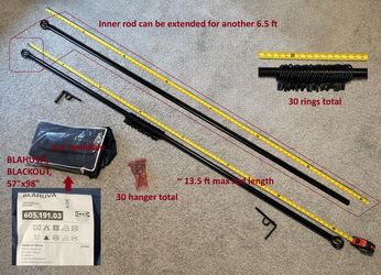 Elegant Curtain Rod & Blackout Curtain Set