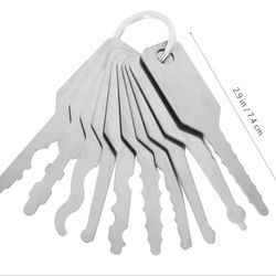 Lockpick Jiggler Keys Car/Motorcycle/ Safe Emergency Access Tool 10 Piece Set