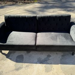 NEW - Vintage Style Futon/Sleeping Sofa - Black 