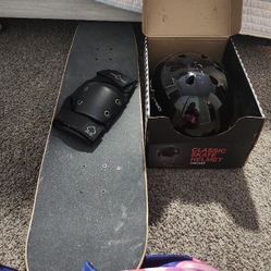 Skateboard With Knee Pads and Elbow Pads