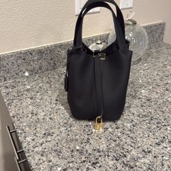 Real Leather Purse Bucket Bag 