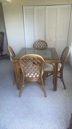 Rattan Card Table