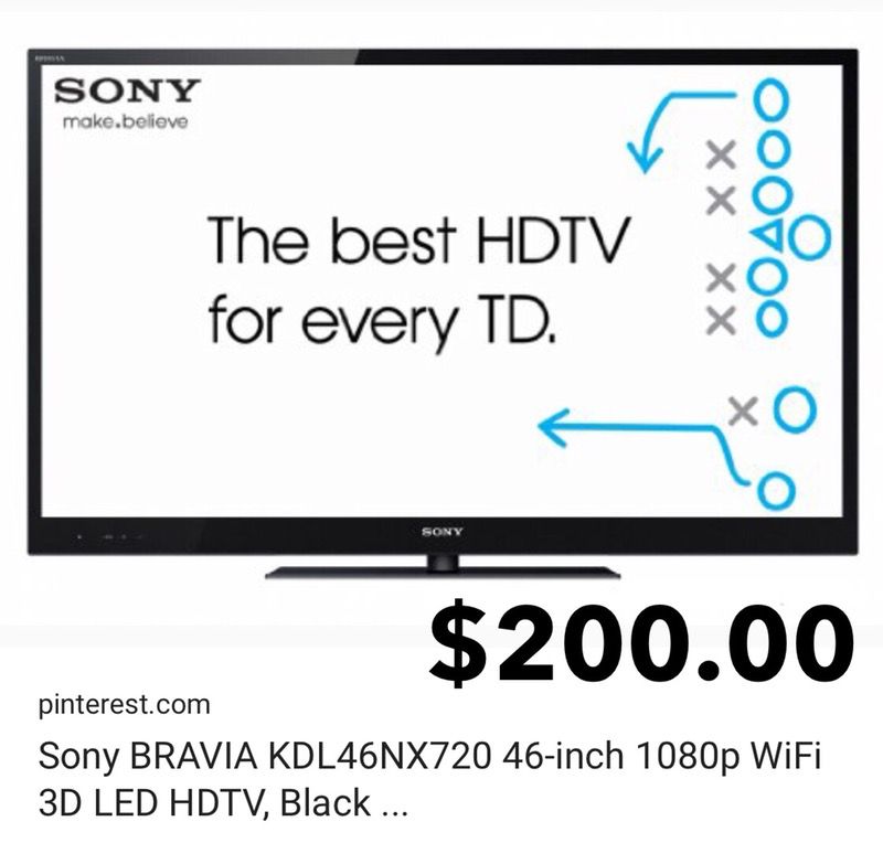 Sony Bravia TV -Model Number KDL-46NX720 (Used In Perfect Like New Condition)