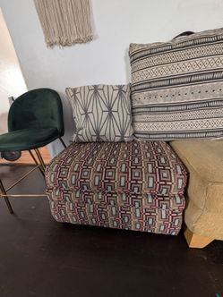 Multicolored ottoman brown maroon cream colored $5