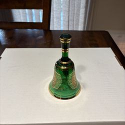 Vintage Bohemian green glass bell