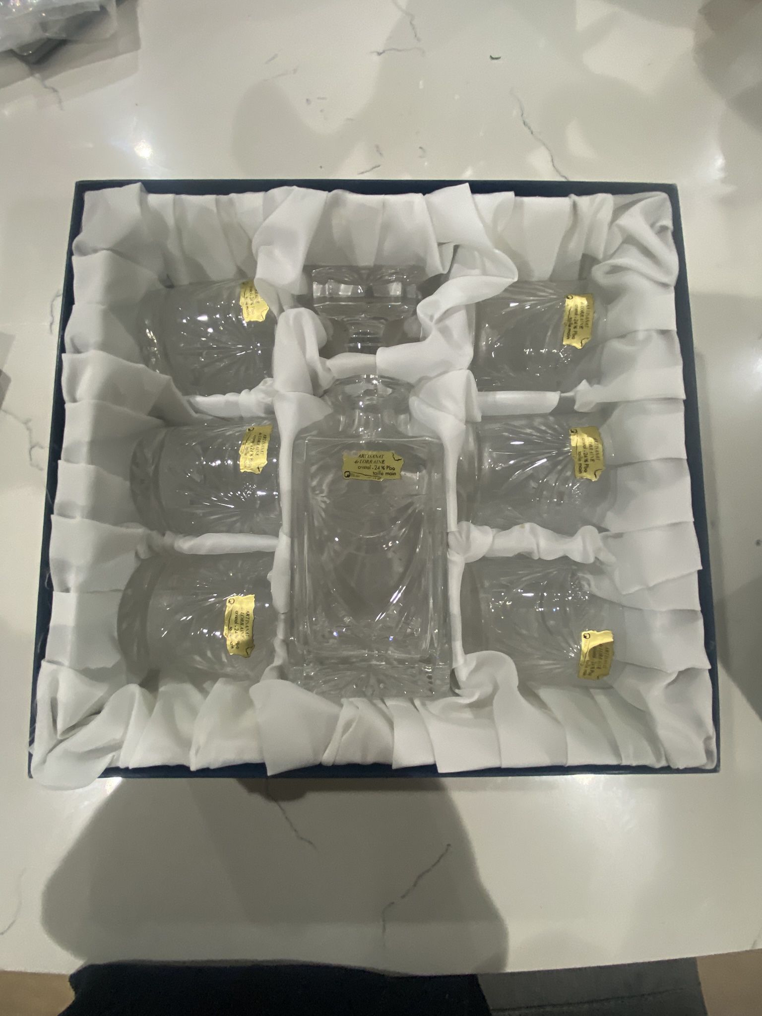 Artisanat de Lorraine Crystal Decanter & Glasses Set 🥃