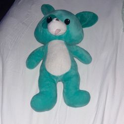 green/blue small Bear stuffed animal 