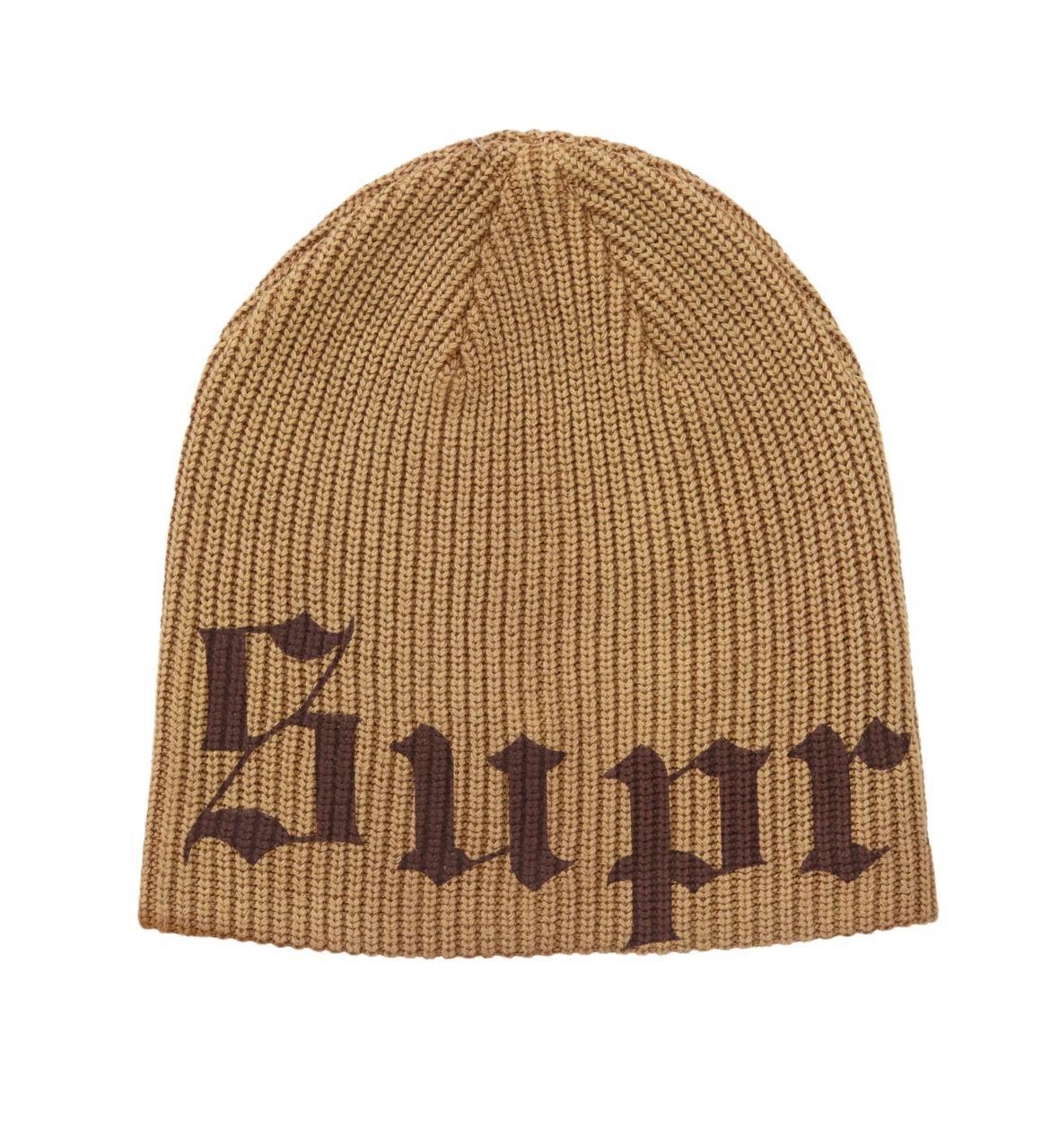 Supreme Old English Printed Beanie Tan DS