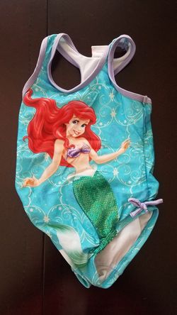 Pre-owned Baby Girl Disney Little Mermaid Bathing Suit Size 3T