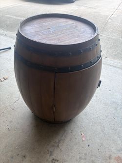 Decorative Wood Barrel Cabinet
