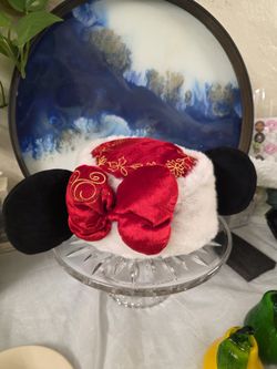 MinnieDisney Parks Minnie Mouse Holiday Chinese New Year Faux  Fur Hat