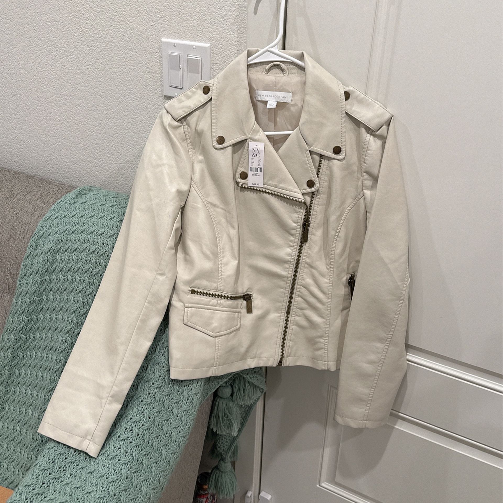 Leather Jacket Off White Brand New