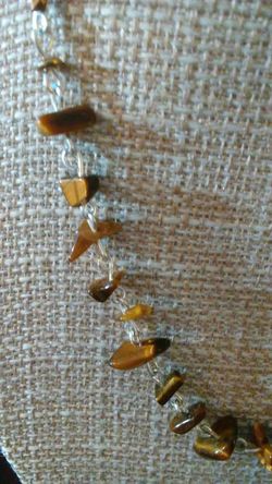 Tigers eye on Sterling silver hand made wireworking necklace/choker
