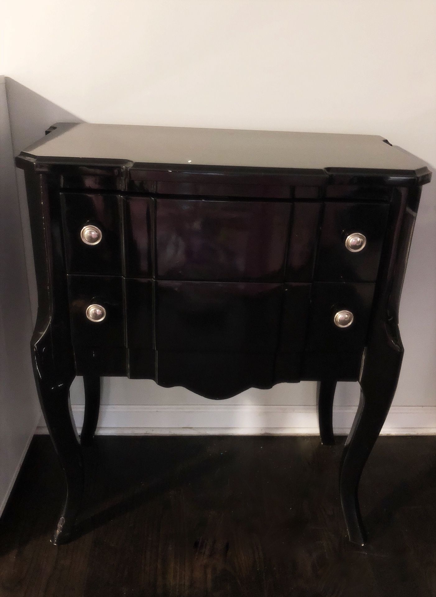 Black High Gloss Wood Console Table