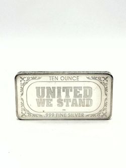 10 OZ .999 FINE SILVER AMERICAN FLAG BAR USED