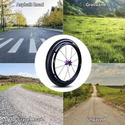 24 Inch Sports Wheelchair Replacement Parts 1 Pair, 24×1.95 Inflatable Rear Wheel, Aluminum Alloy Spoke Hub with Handrim