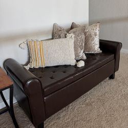 Tufted Storage Bench – Dark Brown 