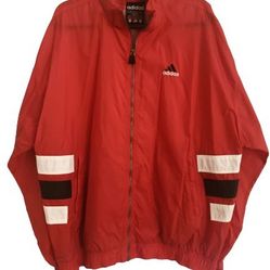 90s Vintage Adidas Windbreaker Jacket Hoodie Red