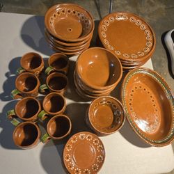 Traditional Mexican clay dinnerware Set