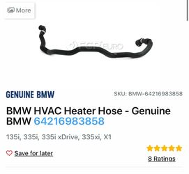 Genuine BMW HVAC Heater Hose