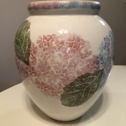 Decorative Vase with Pink, Blue, and Purple Flowers 