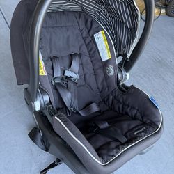 Infant car seat with base.