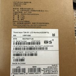New Unopened IBM ThinkVision 24” Monitor 