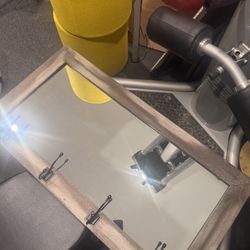 entry way purse/coat hanger mirror 