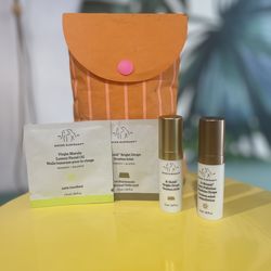 Drunk Elephant Bronze and Gold Tanning Trio With Samples and Reusable Pouch