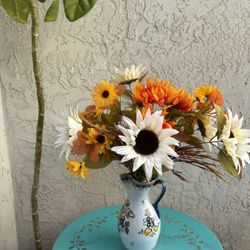 Beautiful Fall Floral Decor In Clay vase 24 Inches Height 