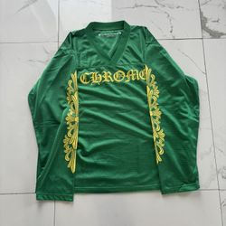 Chrome Hearts green and yellow jersey 