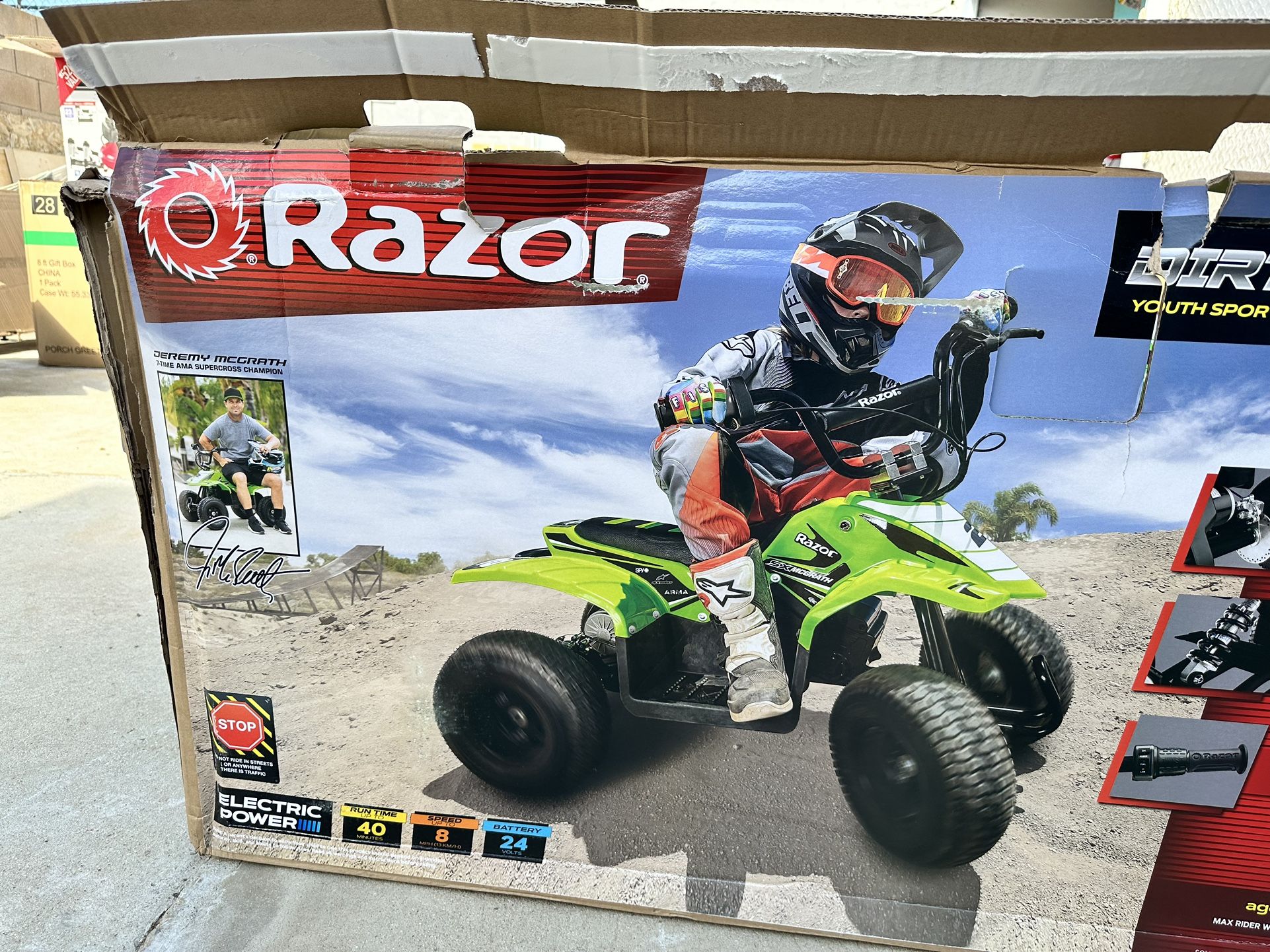 Razor 24V Dirt Quad SX McGrath Powered RideOn Green for Sale in