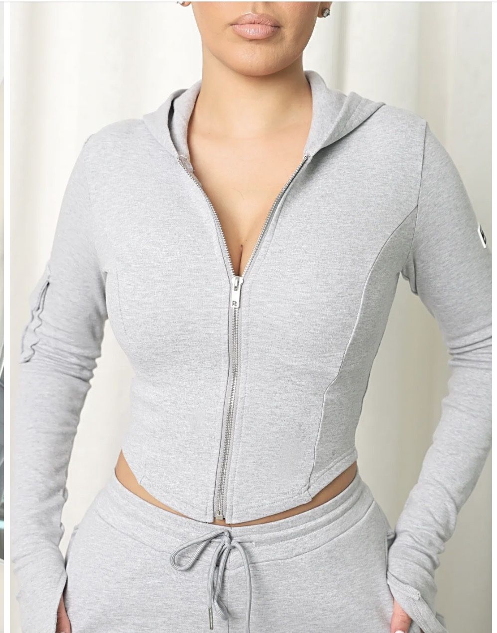 Bad Society Ella corset hoodie grey size S