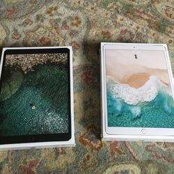 2 iPad pros latest version second generation with the highest storage available 512 gb one in gold one slate gray 10.5 inch new sealed