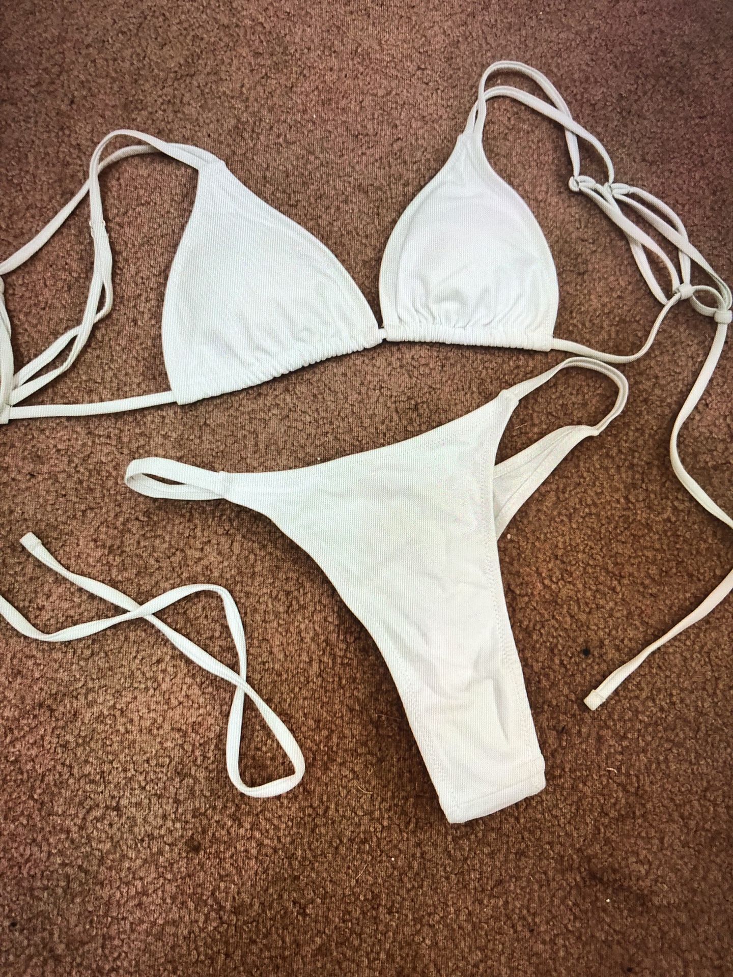 New Small White Bikini Festival Rave Coachella Outfit Lingerie Bathing suit