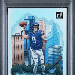 2024 Donruss JJ McCarthy Downtown PSA 9   Minnesota Vikings