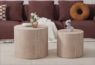 Round Drum Nesting Side Table