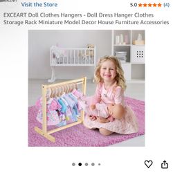 New wood doll clothing rack 16” x 16”